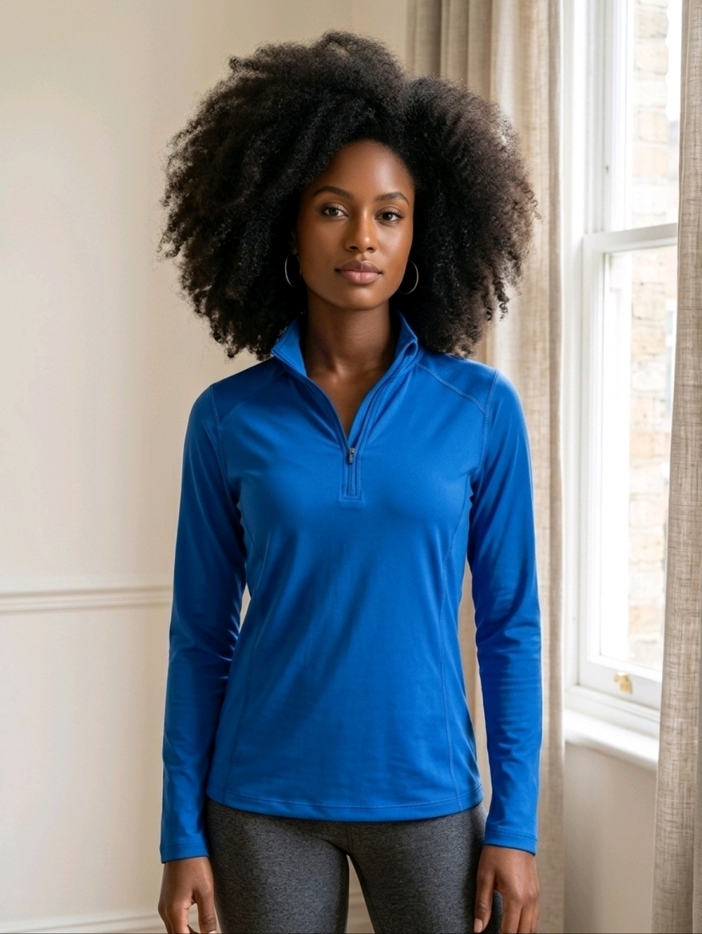 NWT Badger SPORT Women's Blue Quarter-Zip Sweatshirt ~sz Large